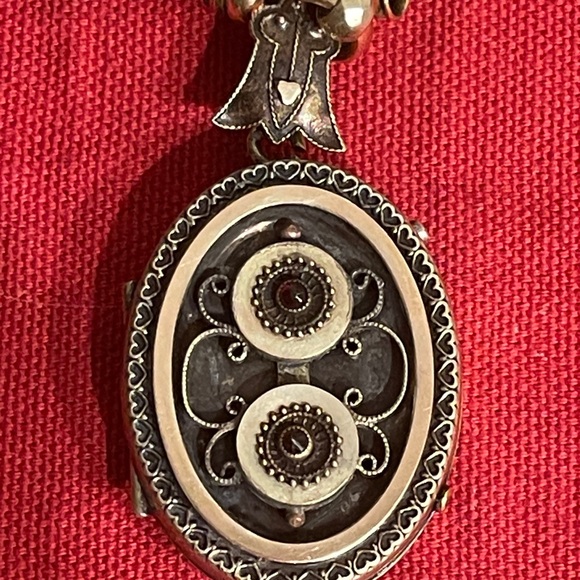 Antique Victorian C1880 Goldfilled /Silver Book Chain-silver 10k Gold Locket - Picture 15 of 15